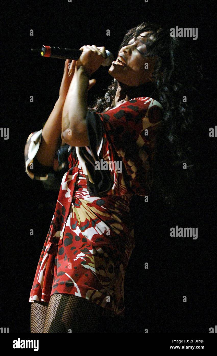 Beverley Knight performs on stage at the Royal Albert Hall in London. Stock Photo