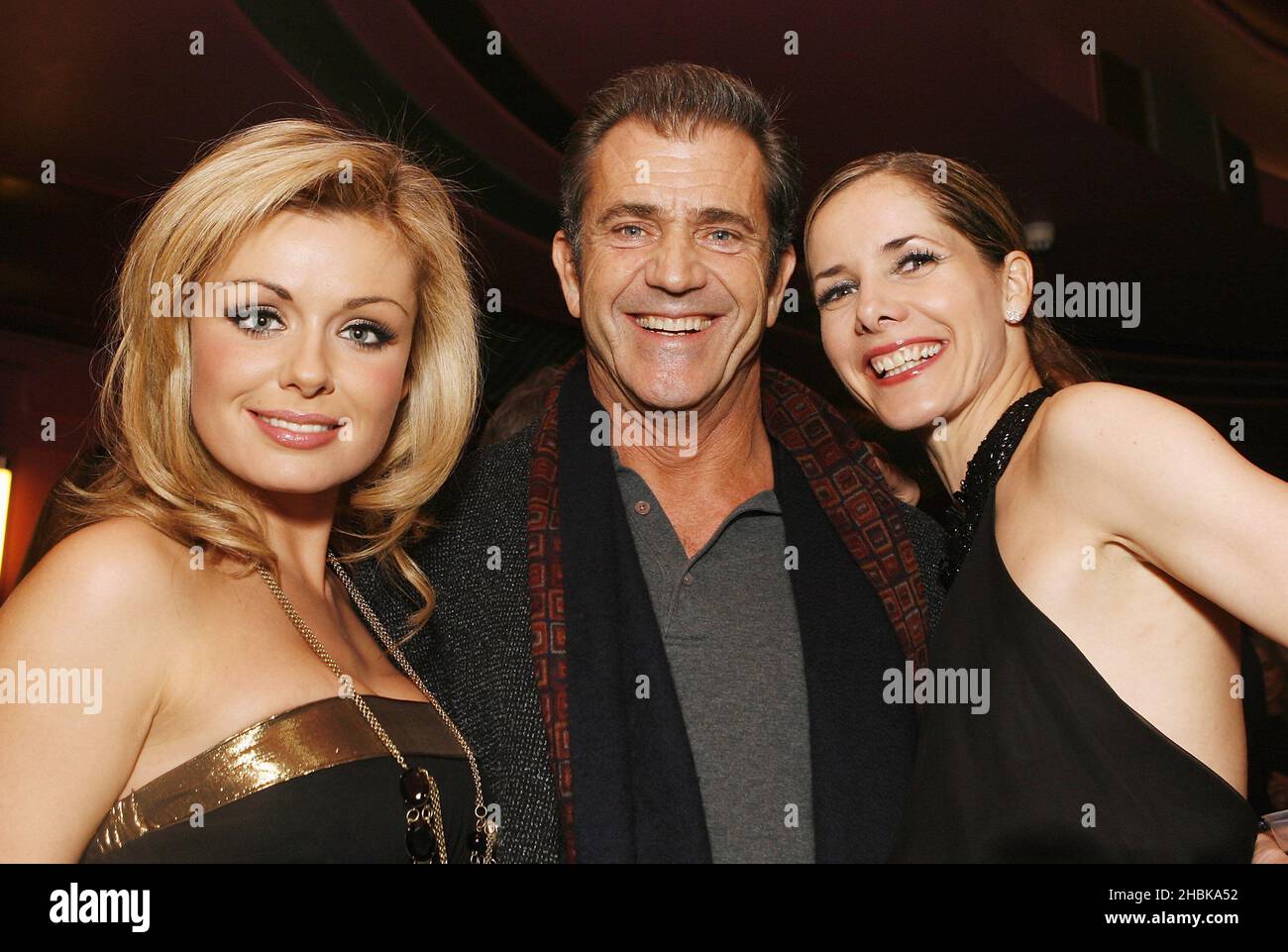 Katherine Jenkins, Mel Gibson, and Darcy Bussell at the Reception at the Viva La Diva, Carling Apollo, Hammersmith, London. Stock Photo