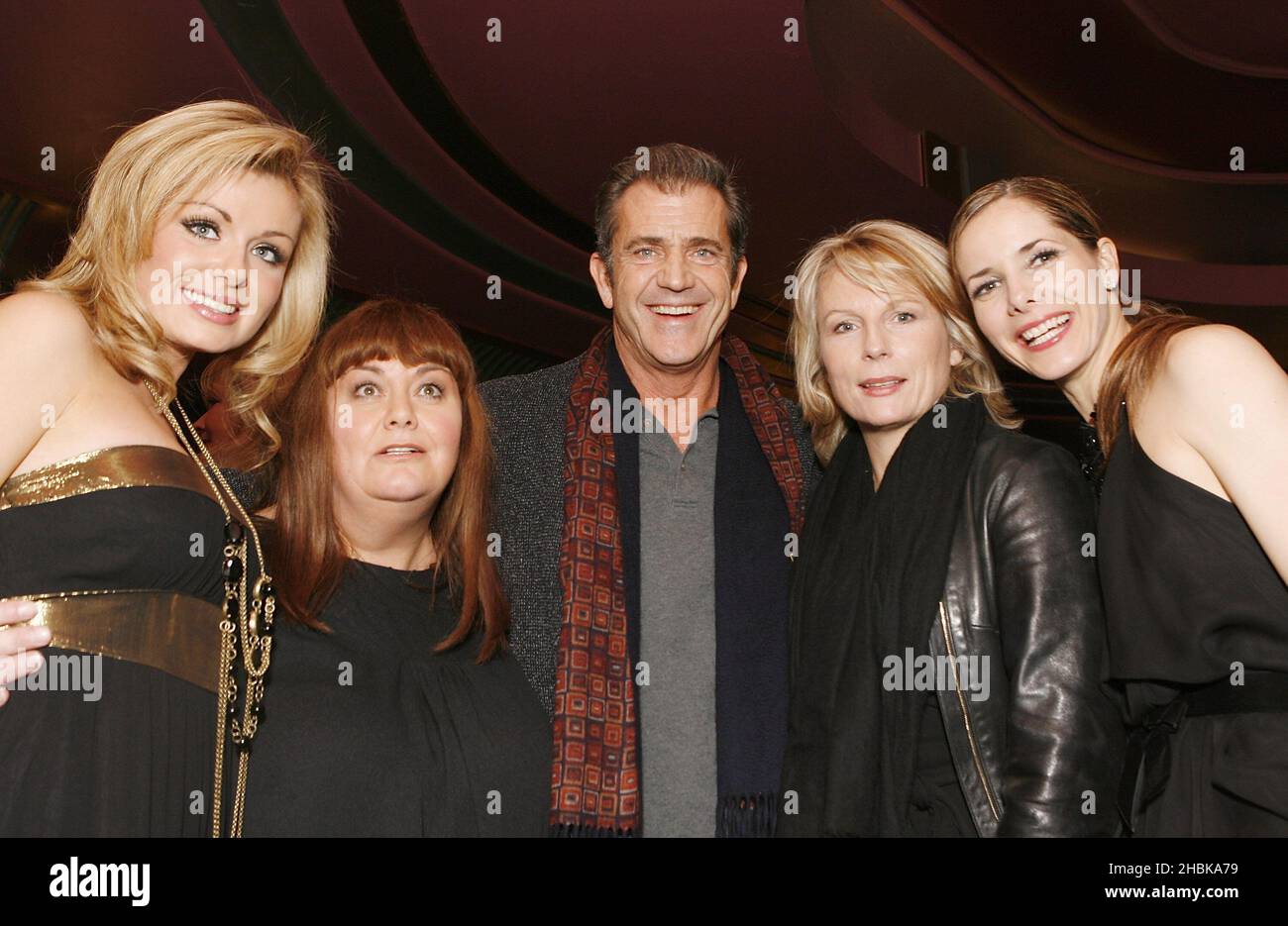 Katherine Jenkins, Dawn French, Mel Gibson, ,Jennifer Saunders, and Darcy Bussell at the Reception at the Viva La Diva, Carling Apollo, Hammersmith, London. Stock Photo