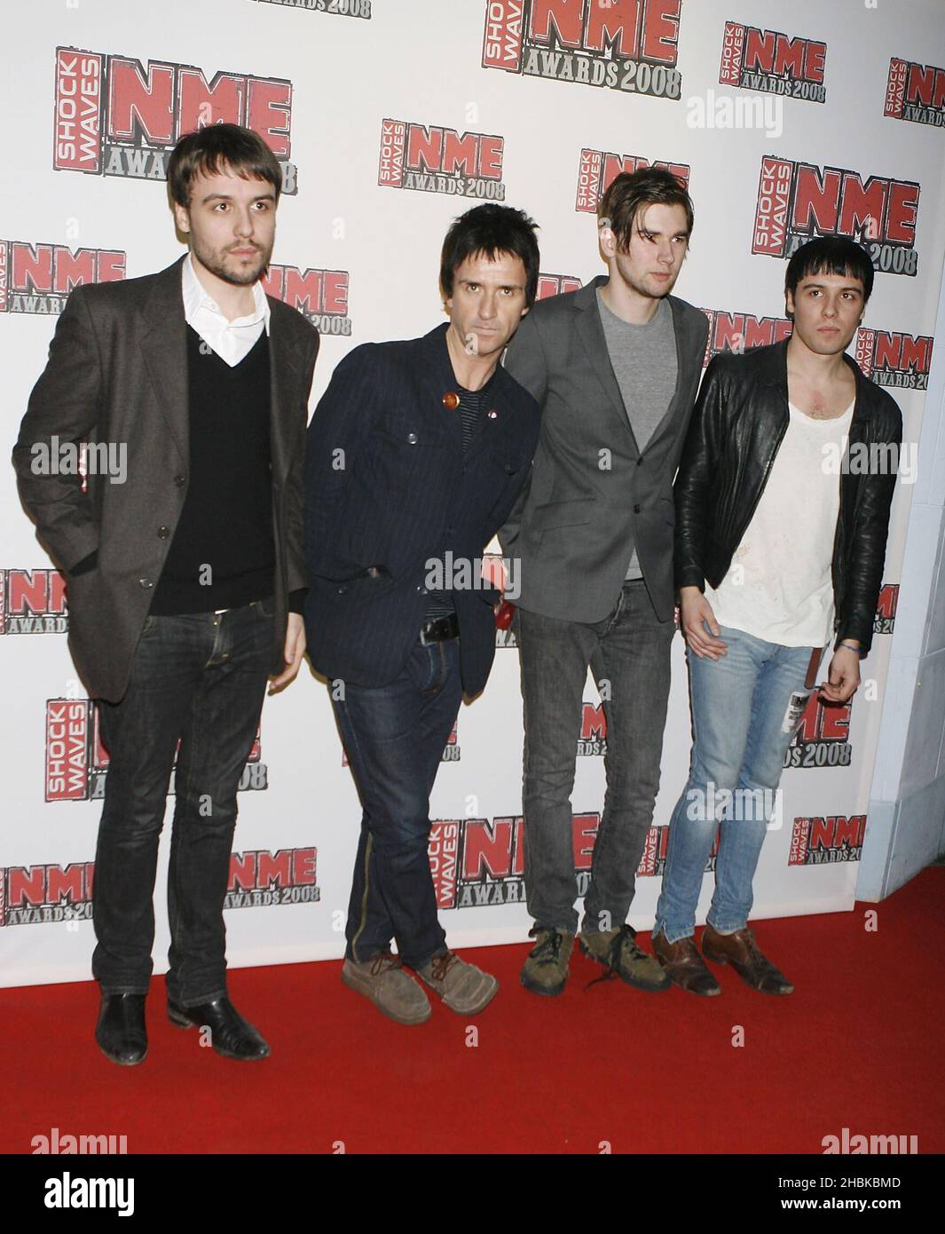 Johnny Marr and The Cribs arrive for the Shockwaves NME Awards 2008 at
