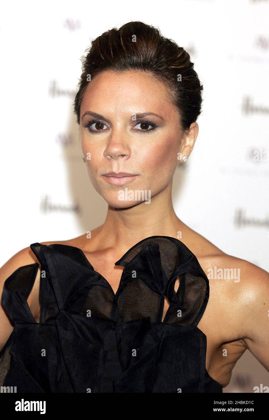 Victoria Beckham launches the first global concession of her clothing label dVb at Harrods, Knightsbridge, in west London. Stock Photo