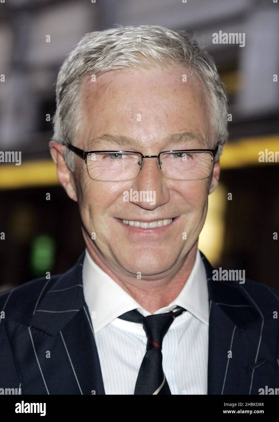 Paul O'Grady arrives for the Gala Night of Take That's West End show, 'Never Forget', at the Savoy Theatre, London. Stock Photo