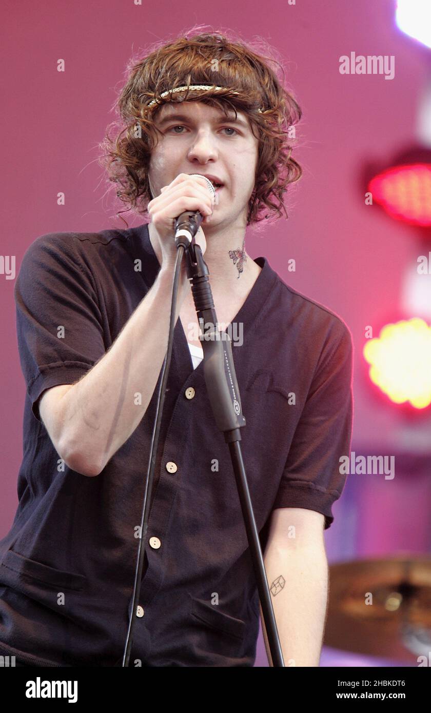 The Kooks perform at the Isle of Wight Festival 2008 at Seaclose Park on the Isle of Wight. Stock Photo