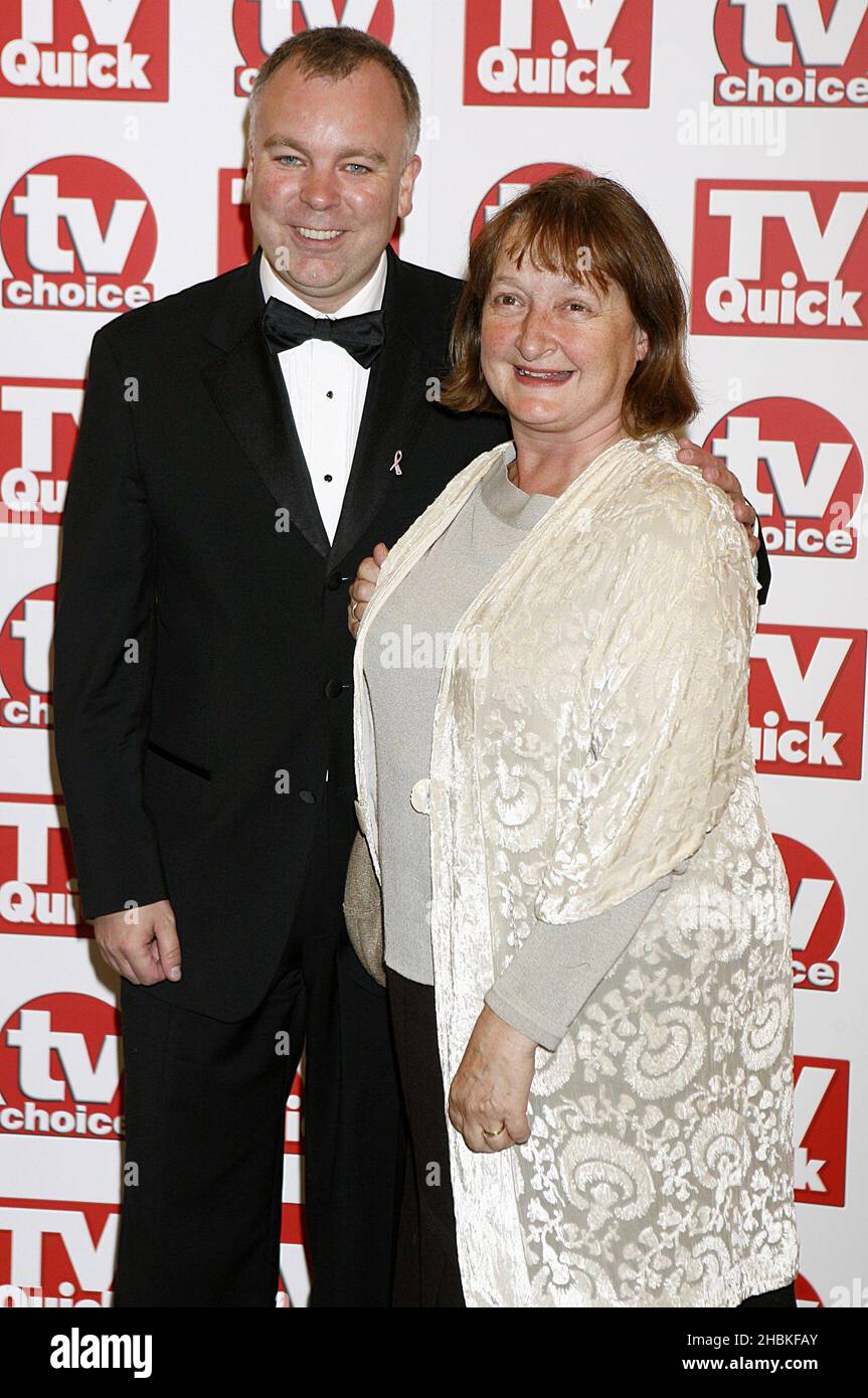 Steve Pemberton and guest arrives for the TV Quick and TV Choice awards 2008, at The Dorchester