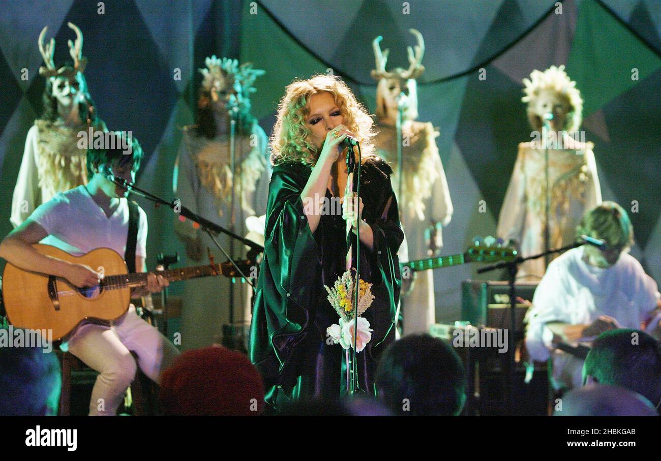 FOR ONE TIME EDITORIAL USE ONLY IN CONNECTION WITH THE BBC ELECTRIC PROMS. Goldfrapp performing during the BBC Electric Proms 2008, at Cecil Sharp House, Regents Park Road, north London. Stock Photo