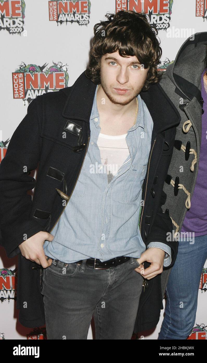Luke Pritchard of The Kooks arrives at the NME Awards at the 02 Academy, Brixton, London. Stock Photo