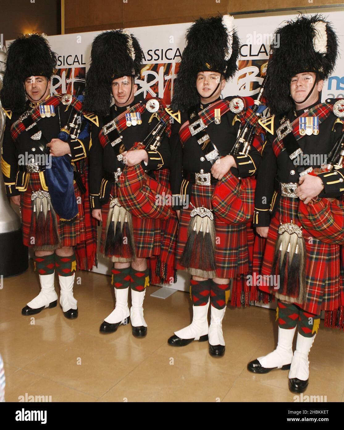 The Royal Scots Dragoon Guards arrive at the Classical Brit Award