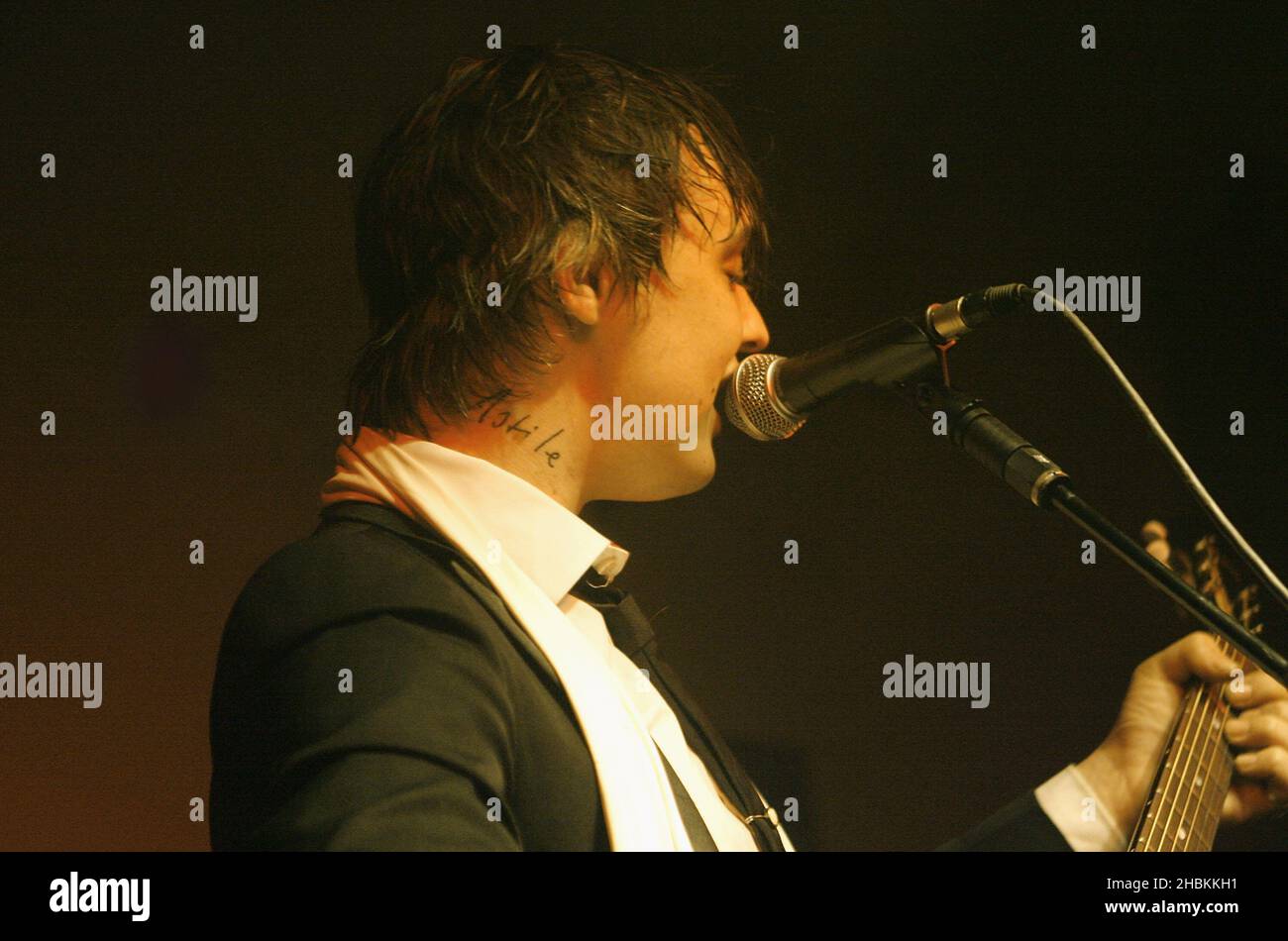 Pete Doherty performs at the Proud Galleries, Camden, London. Stock Photo