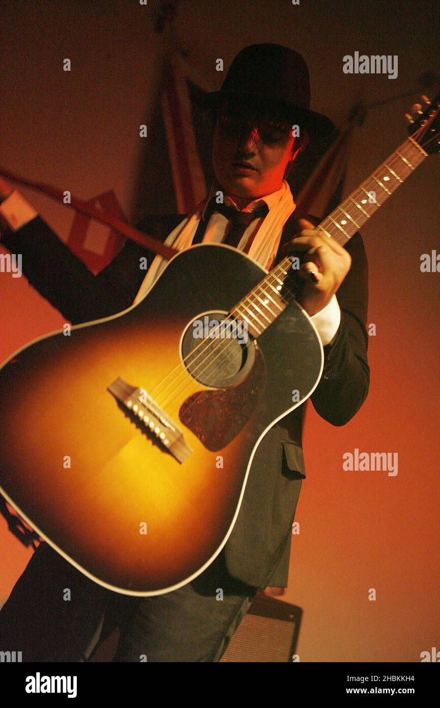Pete Doherty performs at the Proud Galleries, Camden, London. Stock Photo
