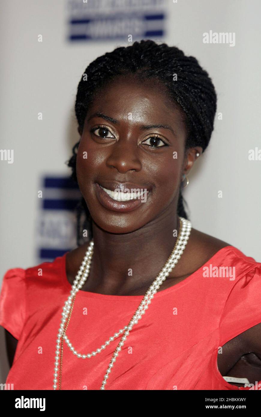 Christine Ohuruogu arrives at the Sony Radio Academy Awards at Grosvenor House, London Stock Photo