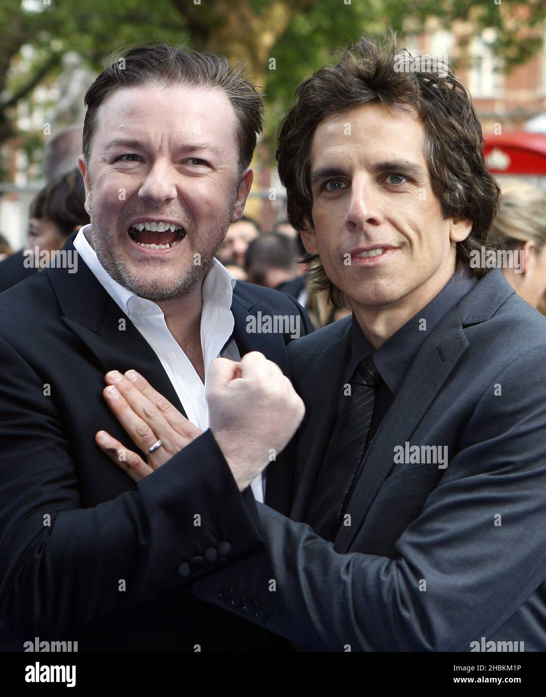 Ricky Gervais and Ben Stiller arrive at the World Premiere of "Night at