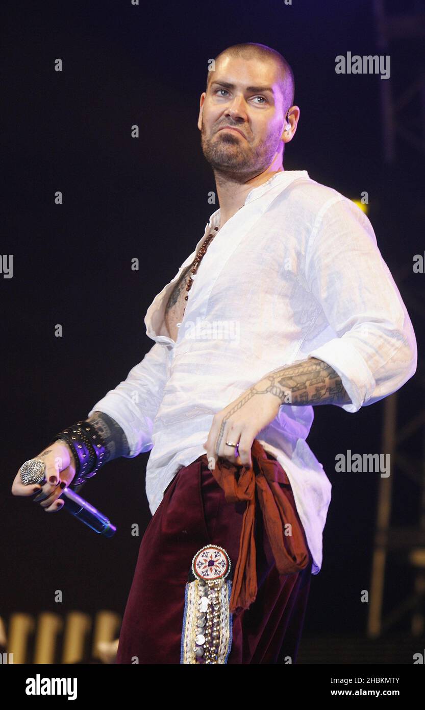 Shane Lynch of Boyzone performs at Wembley Arena, London Stock Photo