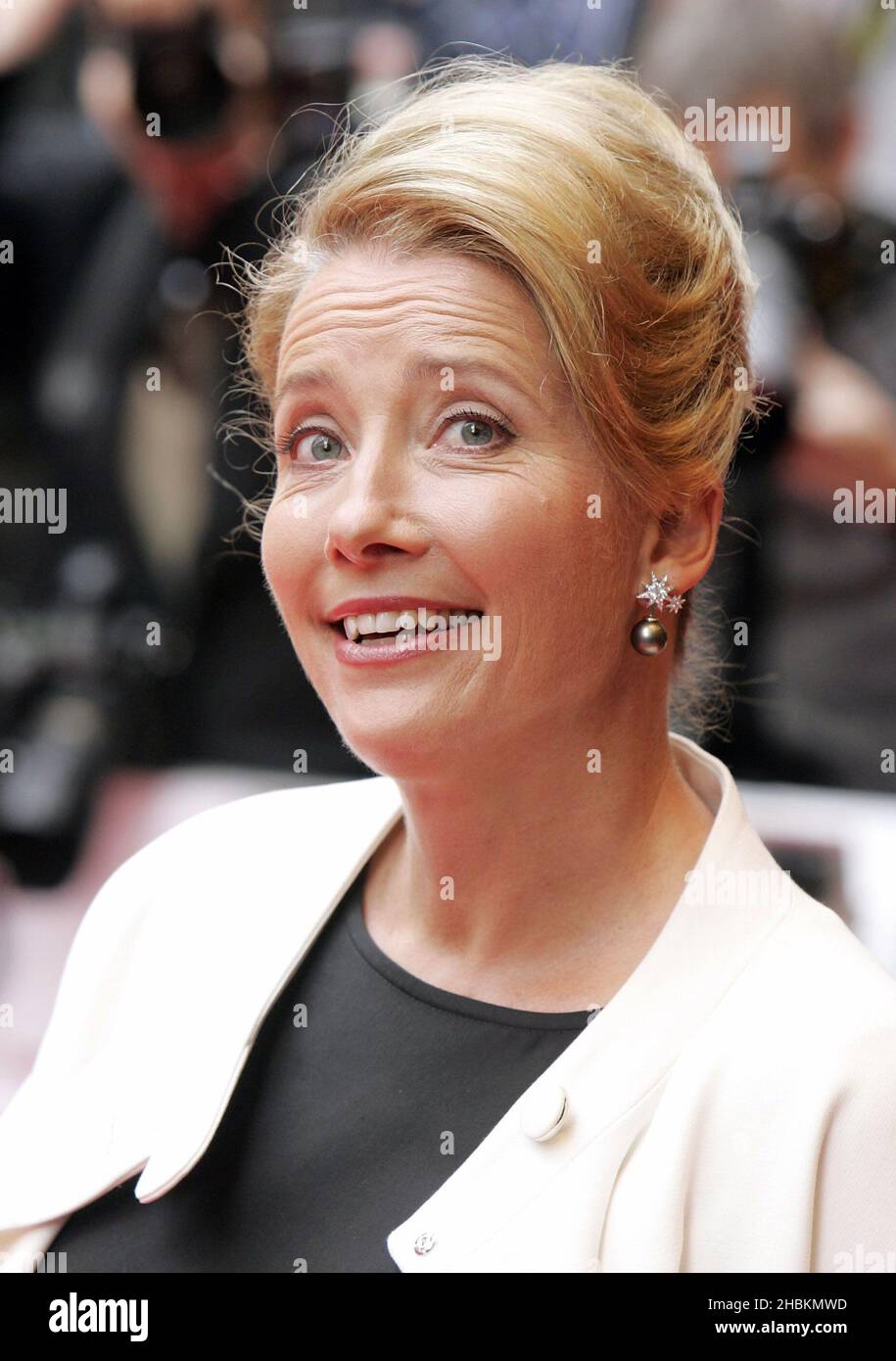 Emma Thompson arrives at the Gala Premiere of Last Chance Harvey at the Odeon West End in London. Stock Photo