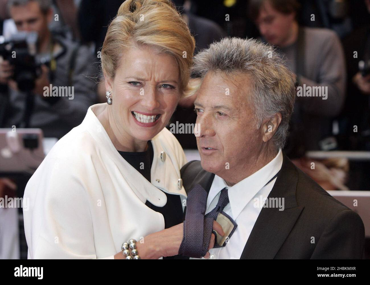 Emma Thompson and Dustin Hoffman arrive at the Gala Premiere of Last Chance Harvey at the Odeon