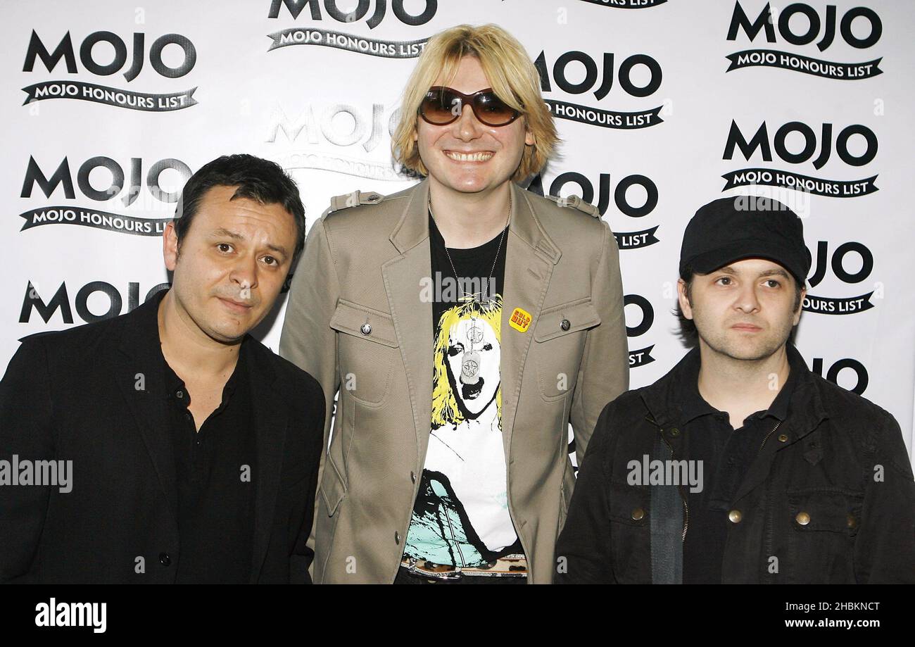 The Manic Street Preachers arrive at the MOJO Awards at The Brewery in London. Stock Photo