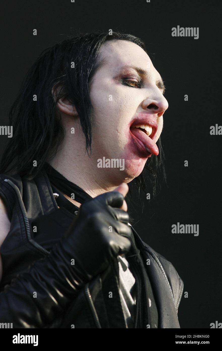 Marilyn Manson performs on the main stage at the Download Festival 2009 at  Donnington Park, in Derby Stock Photo - Alamy