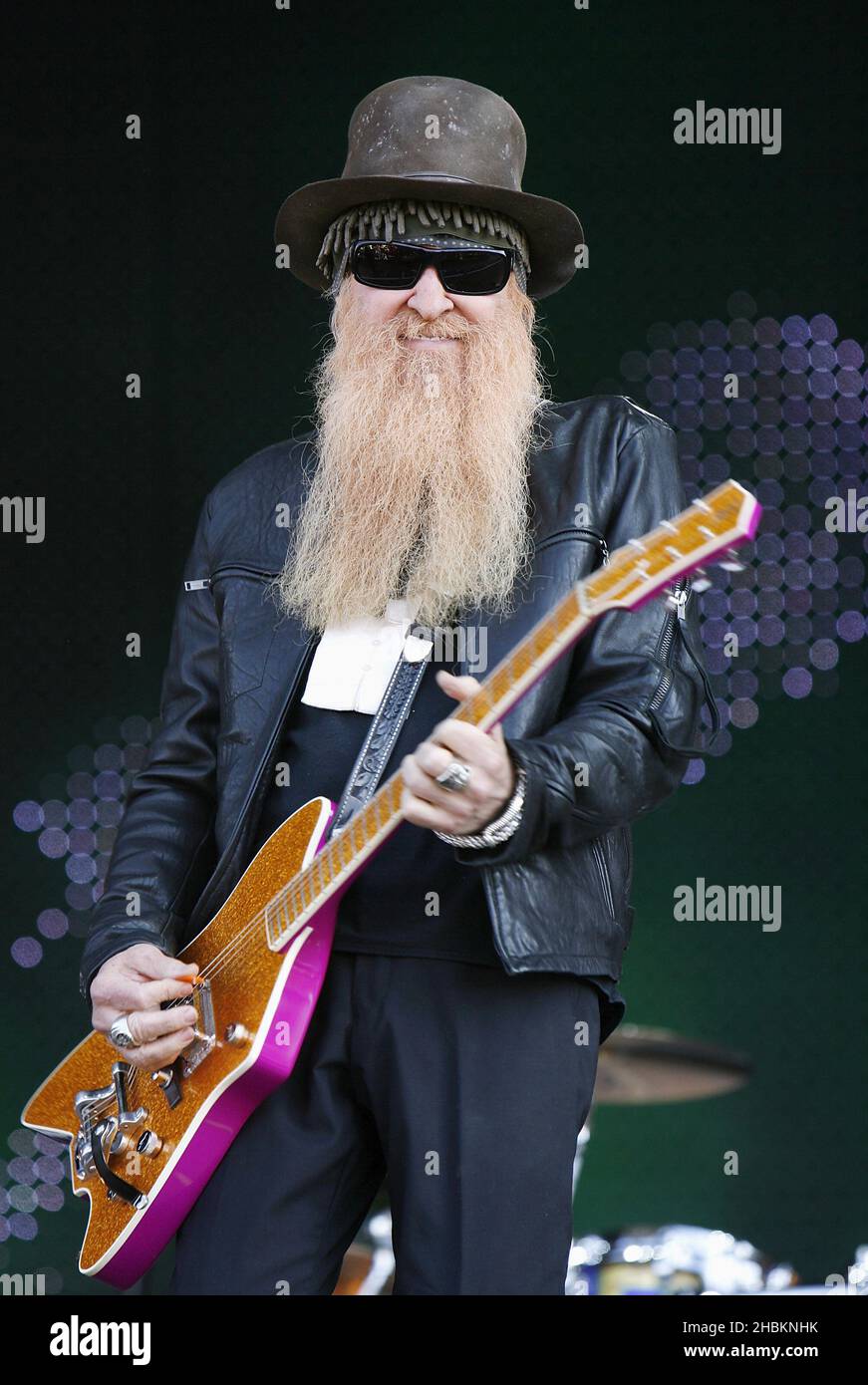 Billy Gibbons of ZZ Top performing on stage at the Download Festival