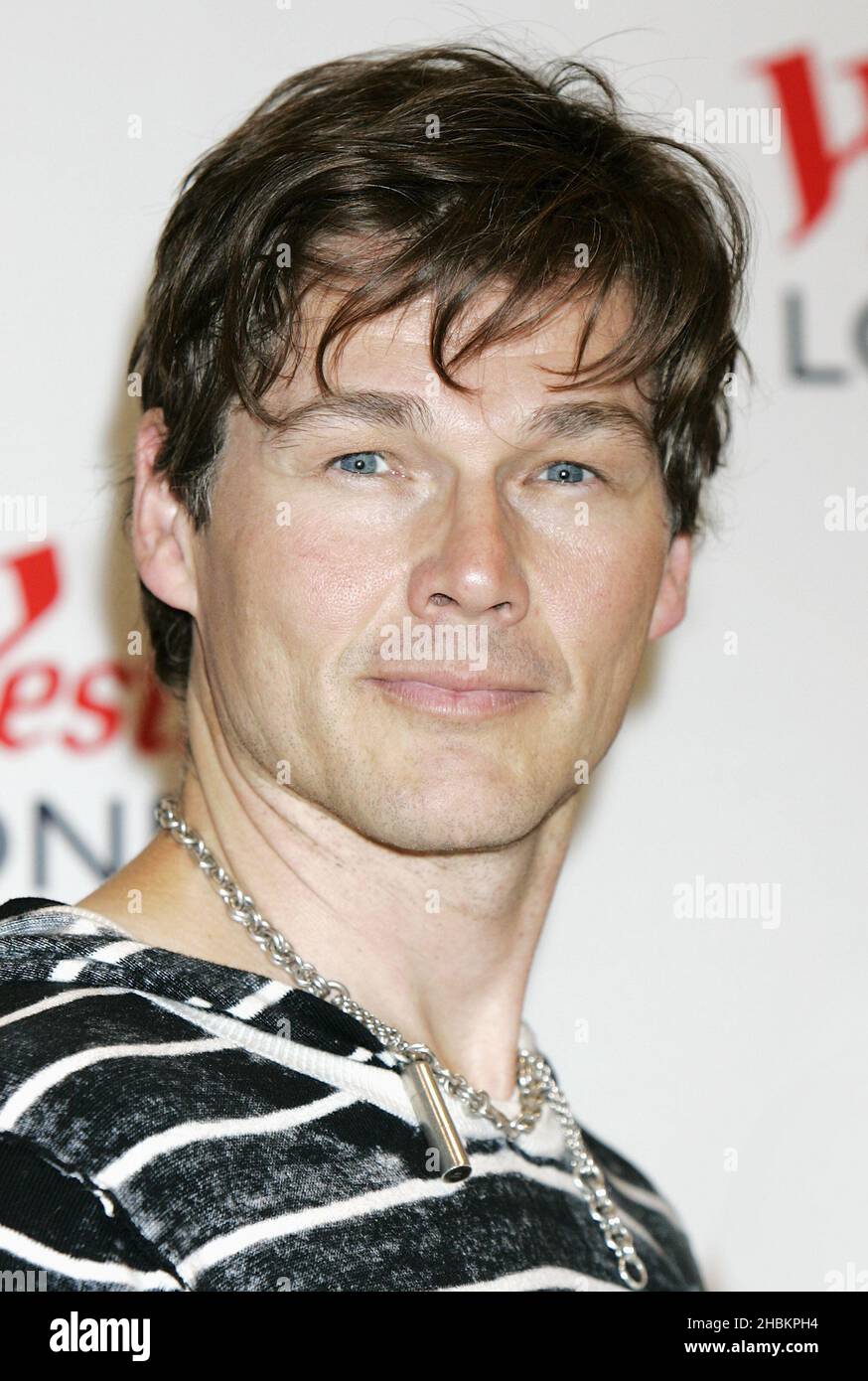 Morten Harket (vocals) performs at Shimmer 09l at Westfield Shopping Centre, London. Stock Photo