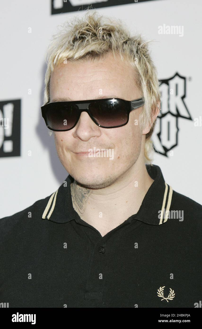 Liam Howlett of Prodigy arrives at the Kerrang Awards at The Brewery in London. Stock Photo