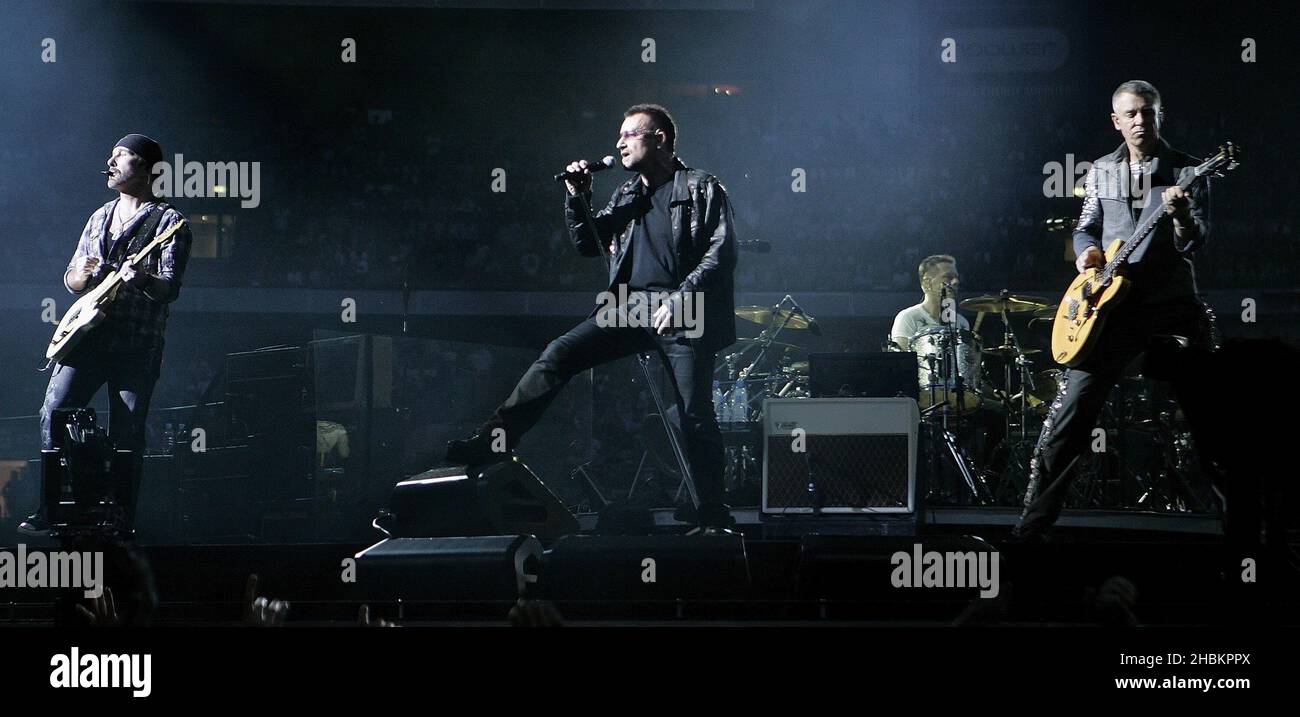 U2 in concert at Wembley Stadium in London, UK Stock Photo