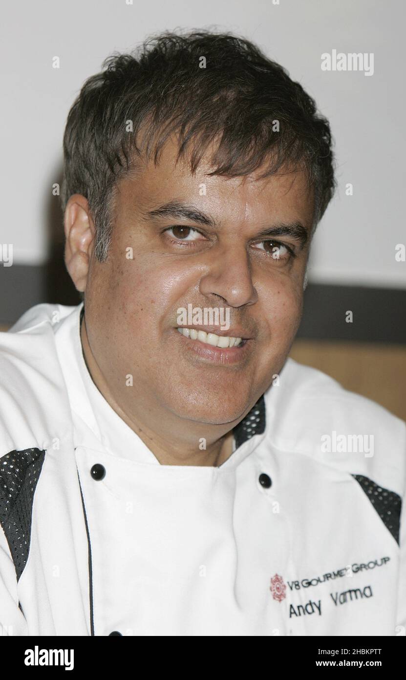 Arjun Varma, Managing Director of V8 Gourmet, at the launch of 'Shilpa's Gourmet Creations', a range of authentic meals, chutneys and pickles, following the announcement that she and her fiance entrepreneur Raj Kundra have acquired a stake in the V8 Gourmet Group, at Tiffinbites restaurant, St Pauls Stock Photo