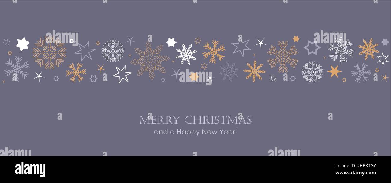christmas card with snowflake border and stars Stock Vector Image & Art ...