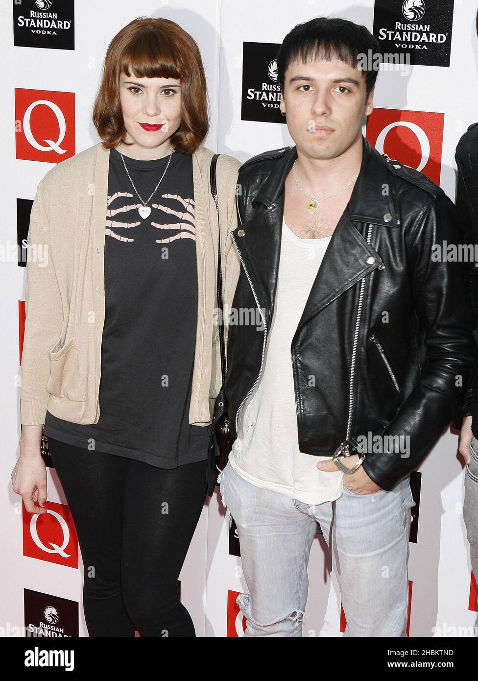 Kate Nash and boyfriend Ryan Jarman of The Cribs arrive at the Q Awards at the Grosvenor House Hotel in central London on October 26, 2009 Photo - Alamy