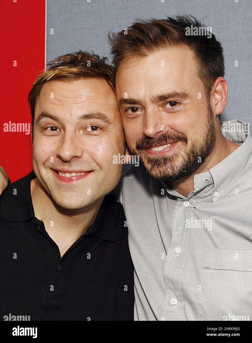 David Walliams at Heart Radio with Jamie Theakston in central London. Stock Photo