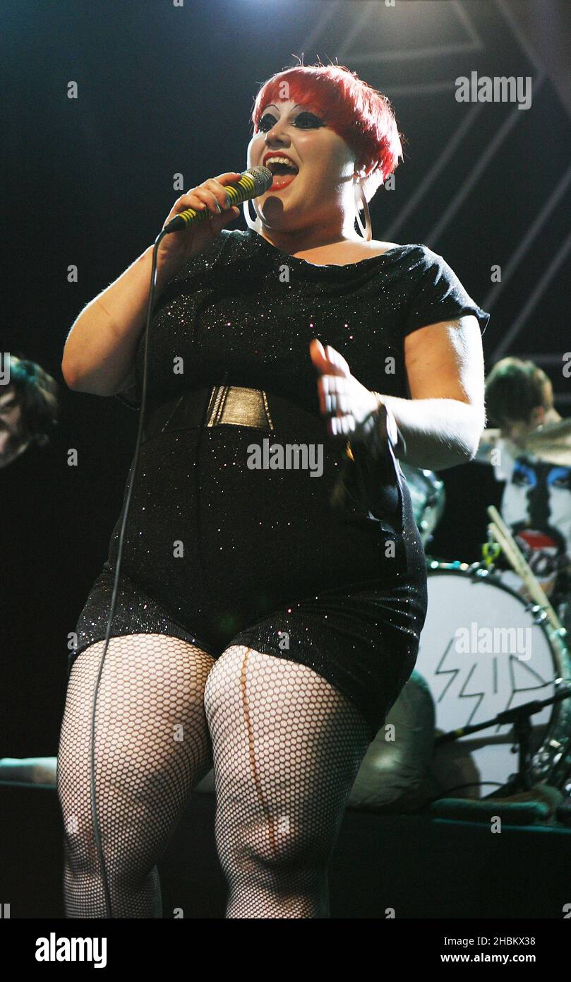 Beth Ditto of Gossip performs at the Forum, London. Stock Photo