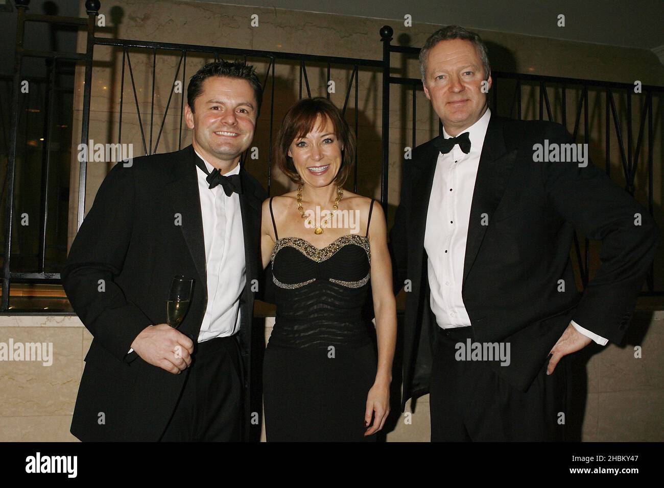 Chris Hollins,Sian Williams, and Rory Bremner at the Sparks Ball, The Hilton, London. Stock Photo