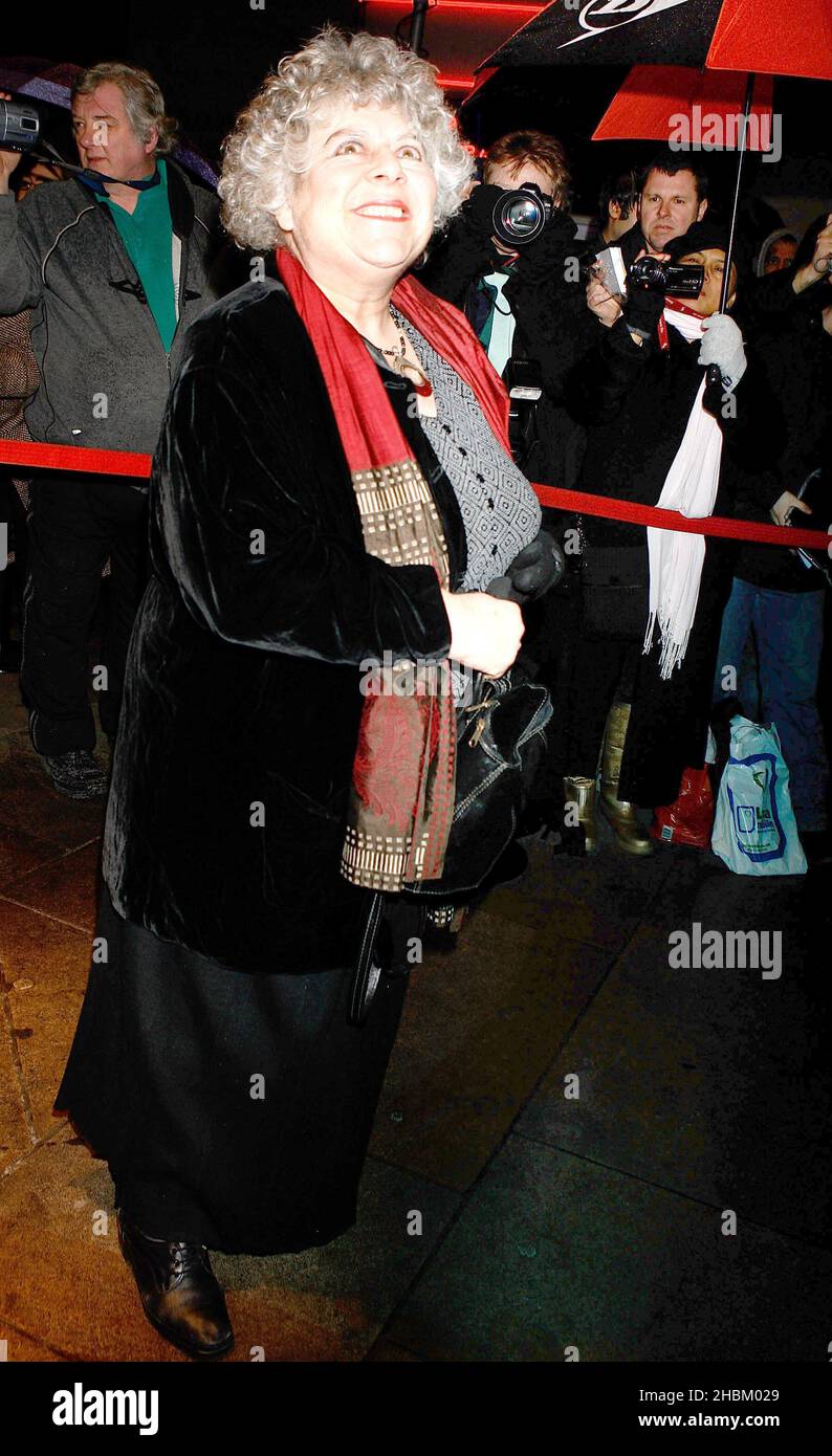 Miriam Margolyes arrives at the Theatregoer Choice Awards arrivals at the Prince of Wales Theatre,London Stock Photo