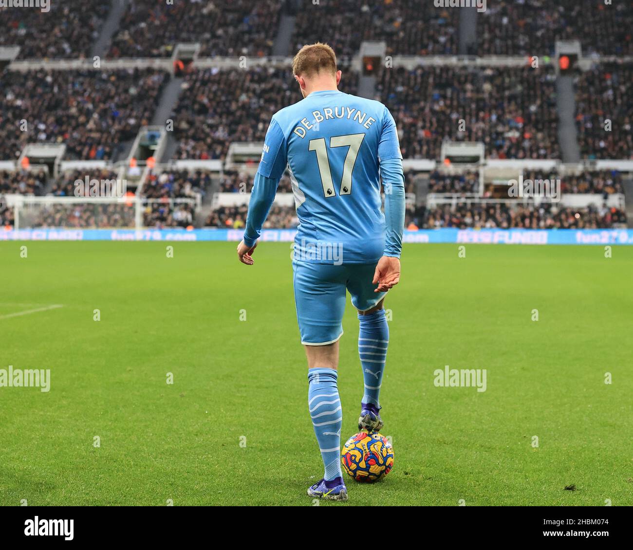 Kevin De Bruyne 17 of Manchester City prepares to take a free kick