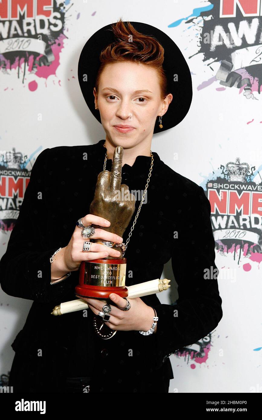 Elly Jackson of La Roux with the Best Dancefloor Filler Award in the