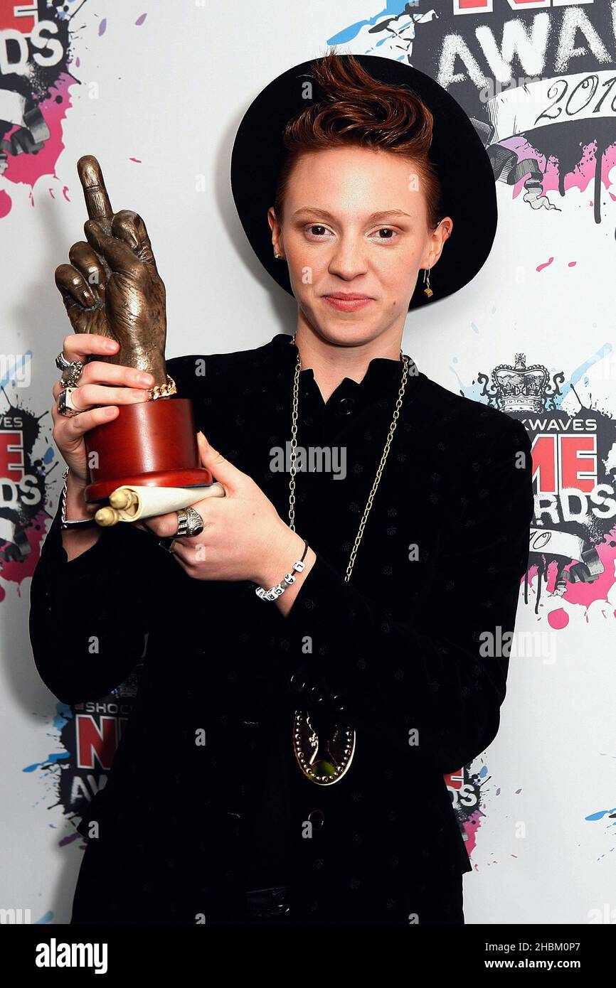 Elly Jackson of La Roux with the Best Dancefloor Filler Award in the