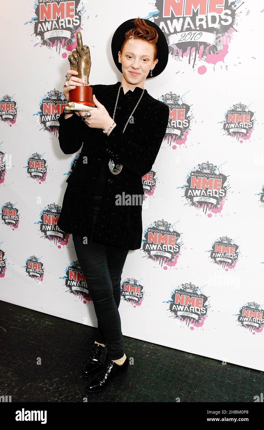 Elly Jackson of La Roux with the Best Dancefloor Filler Award in the