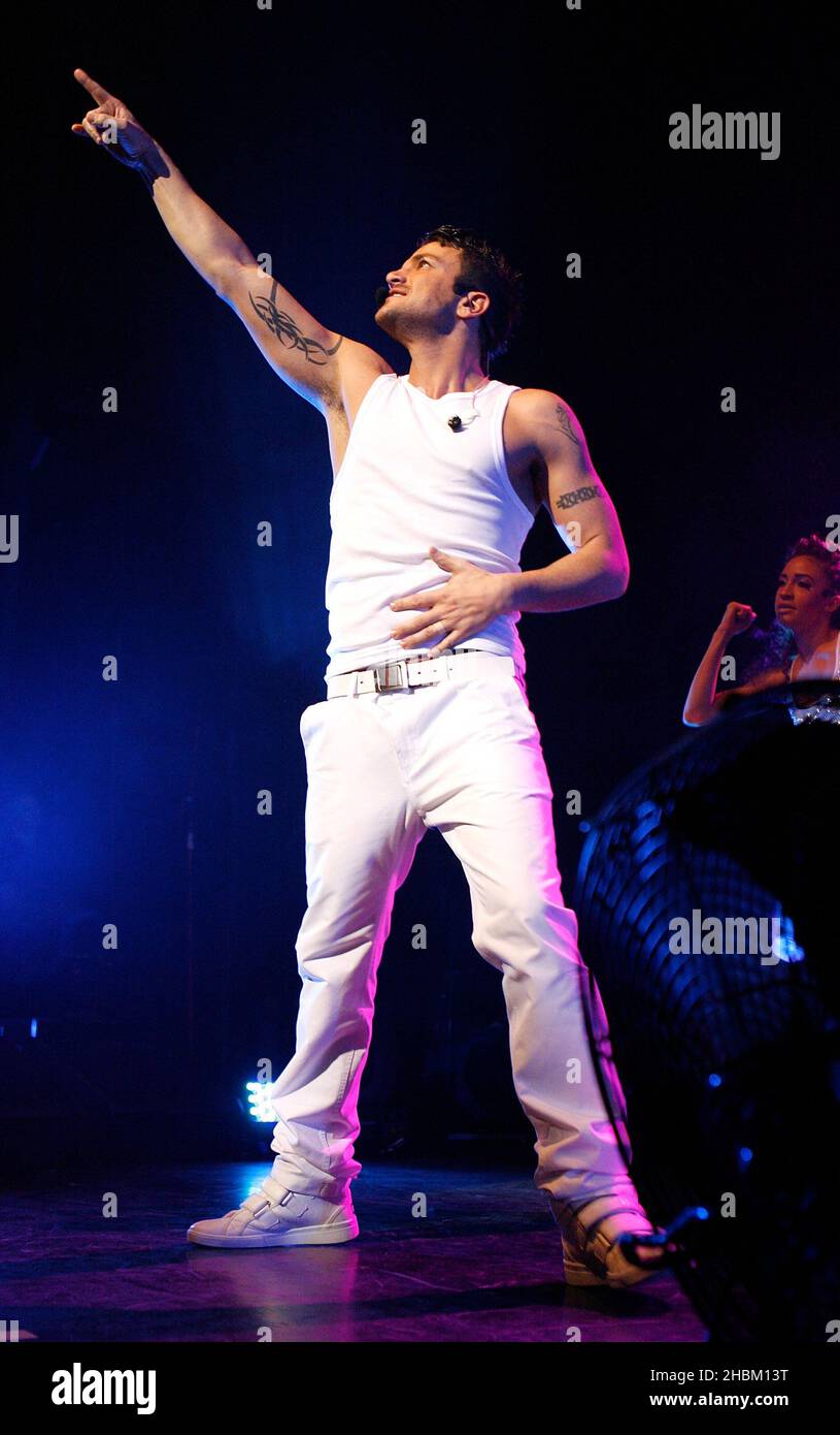Peter Andre performs at Indigo 02, London Stock Photo