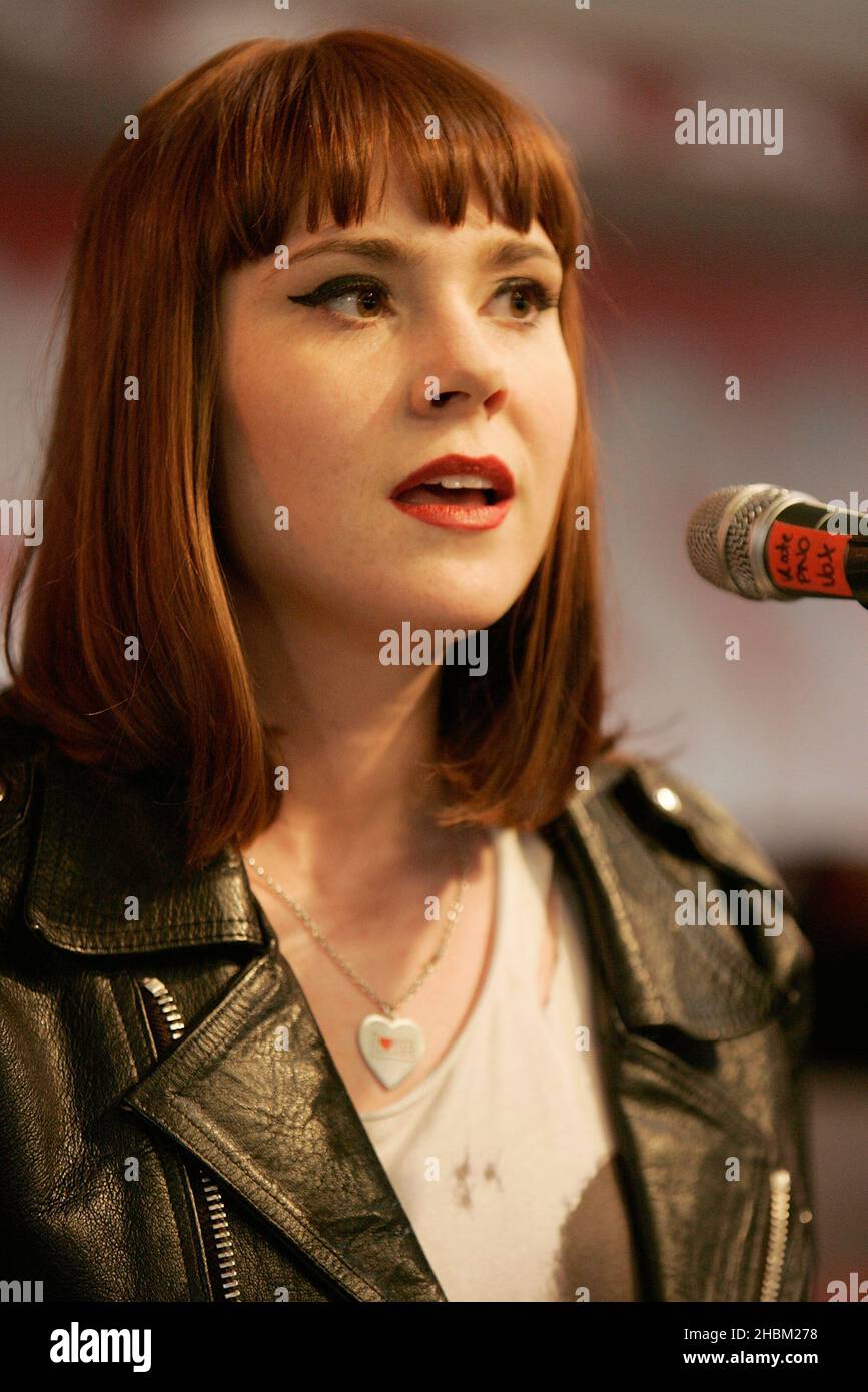 Kate Nash performs live at HMV on Oxford Street in London Stock Photo