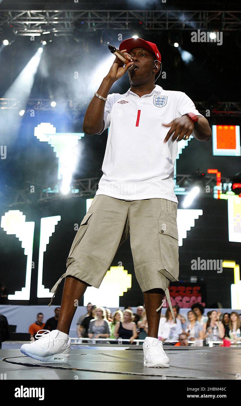Dizzee Rascal Football Dizzee Rascal on stage during the Capital FM Summertime Ball at Wembley ...