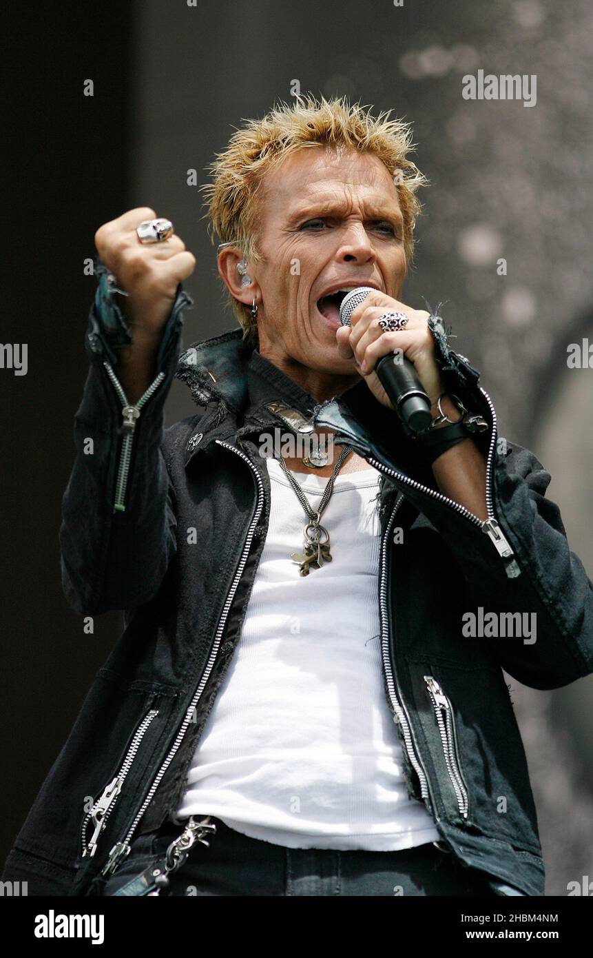 Billy Idol Performs On Stage During Day 3 At The 2010 Download.