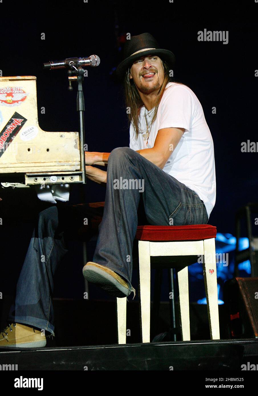 Kid Rock performs at the 02 Arena supporting Bon Jovi, London Stock Photo