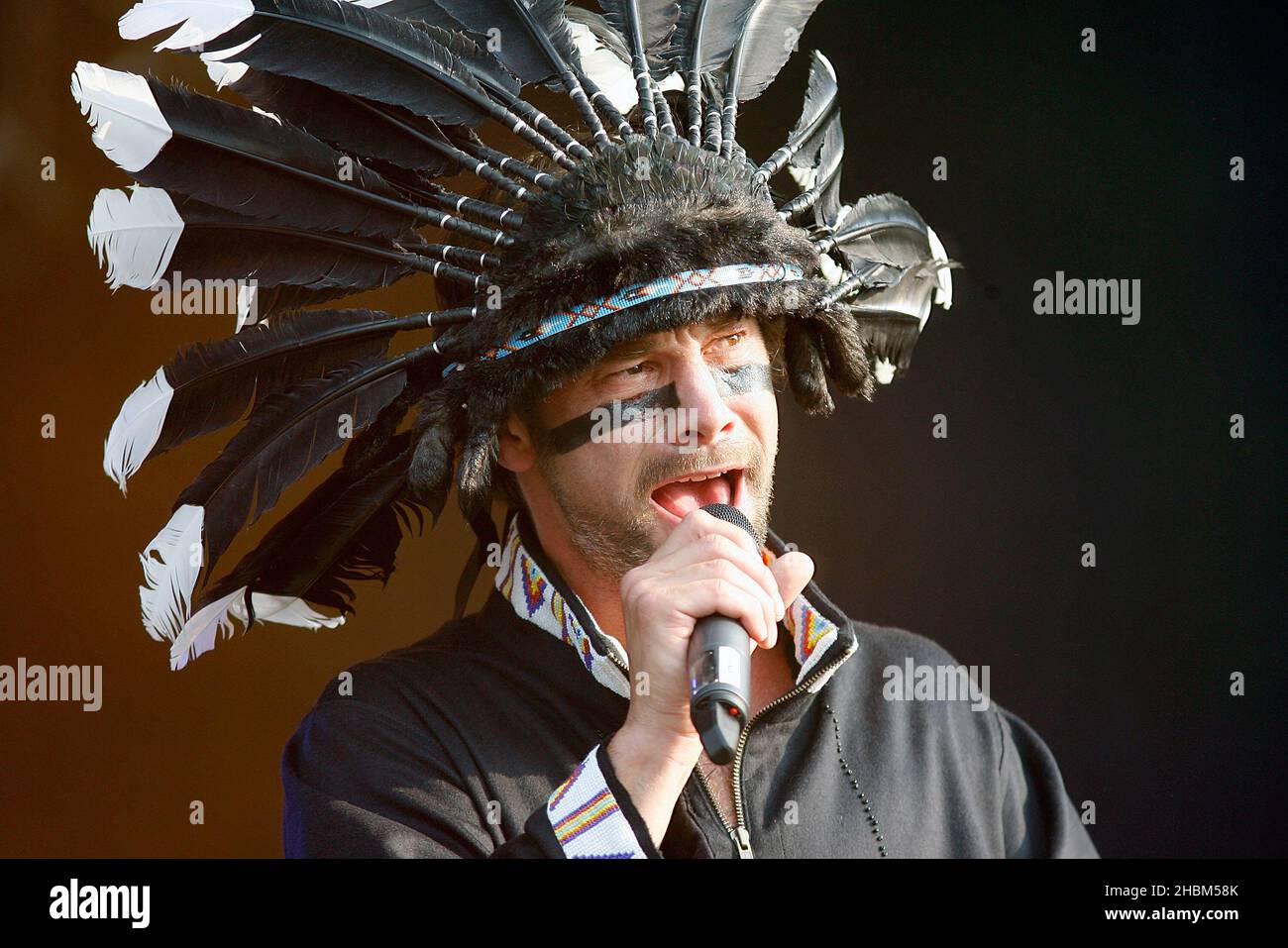 JK of Jamiroquai performs on stage at the Hard Rock Calling, Hyde Park ...