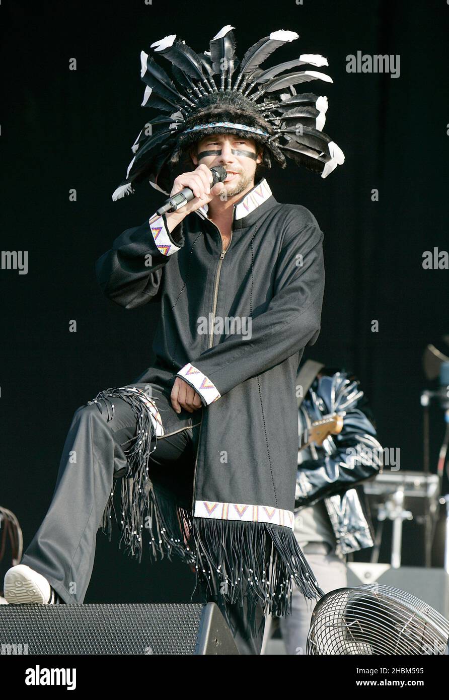 JK of Jamiroquai performs on stage at the Hard Rock Calling, Hyde Park ...