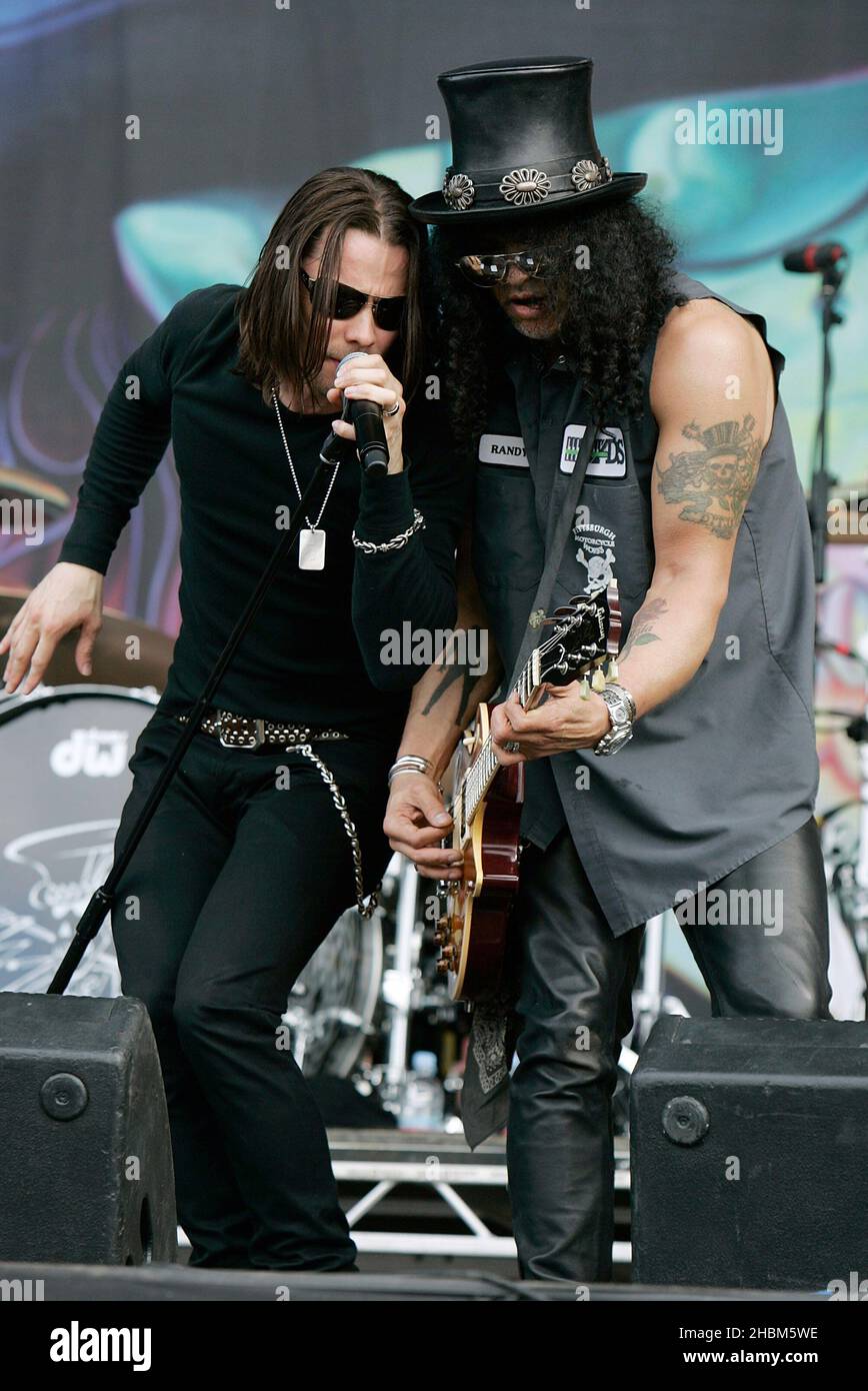 Miles Kennedy of Alterbrige andd Slash perform live on stage at the Wireless Festival held at Hyde Park in London. Stock Photo