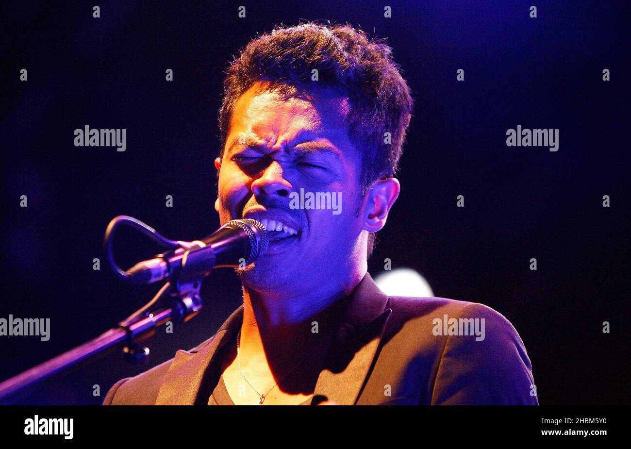 Mandagi Dougy Mandagi of Temper Trap performs live at Somerset House in London ...