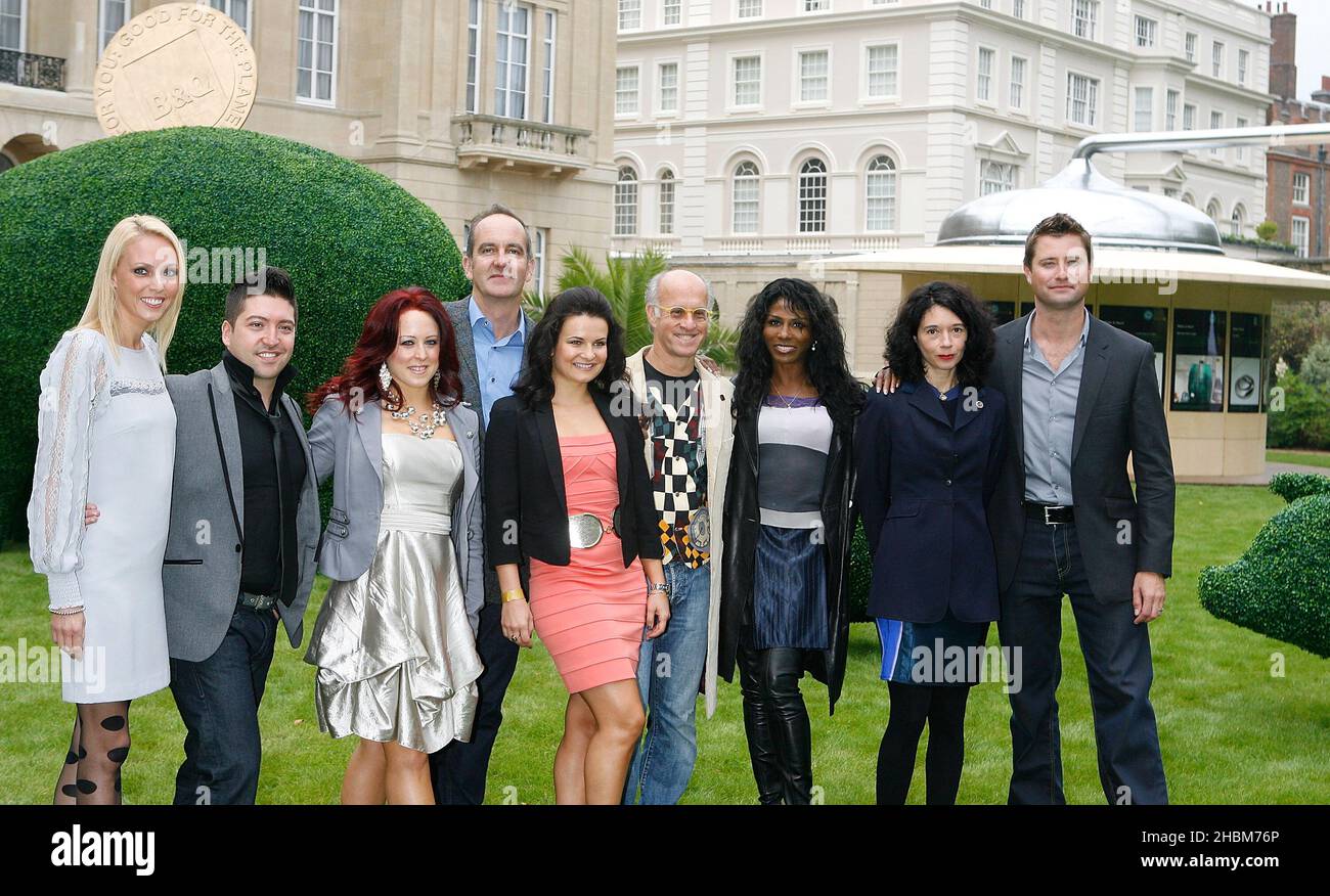 (From the left) Camilla Dallerup,Chris Marques, Lilia kopylova, Sinitta, George Clarke,Orsola de Castro, at the 'A Garden Party to Make a Difference' at Clarence House, Gardens, London. Stock Photo
