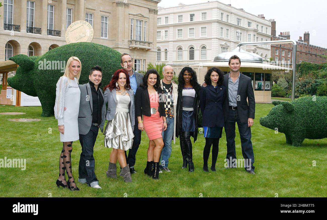 (From the left) Camilla Dallerup,Chris Marques, Jaclyn Spencer, Sinitta, George Clarke,Orsola de Castro, at the 'A Garden Party to Make a Difference' at Clarence House, Gardens, London. Stock Photo