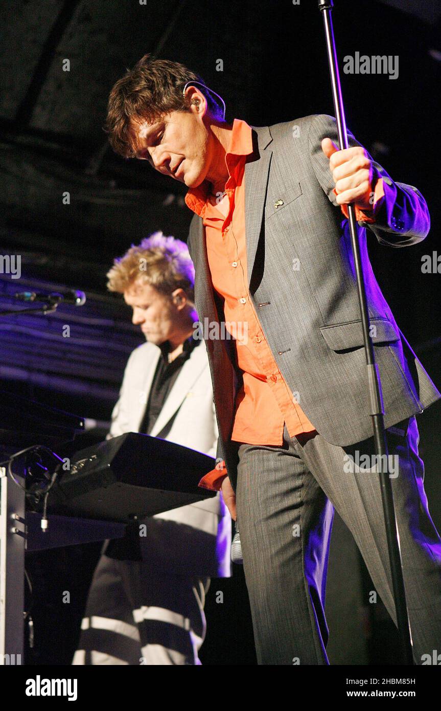 Magne Furuholmen, Morten Harket of Swedish Pop Band A-ha perform at Heaven, London Stock Photo