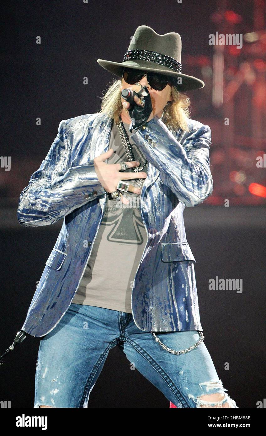 Axl Rose of Guns N' Roses performs live in concert at the O2 arena in ...