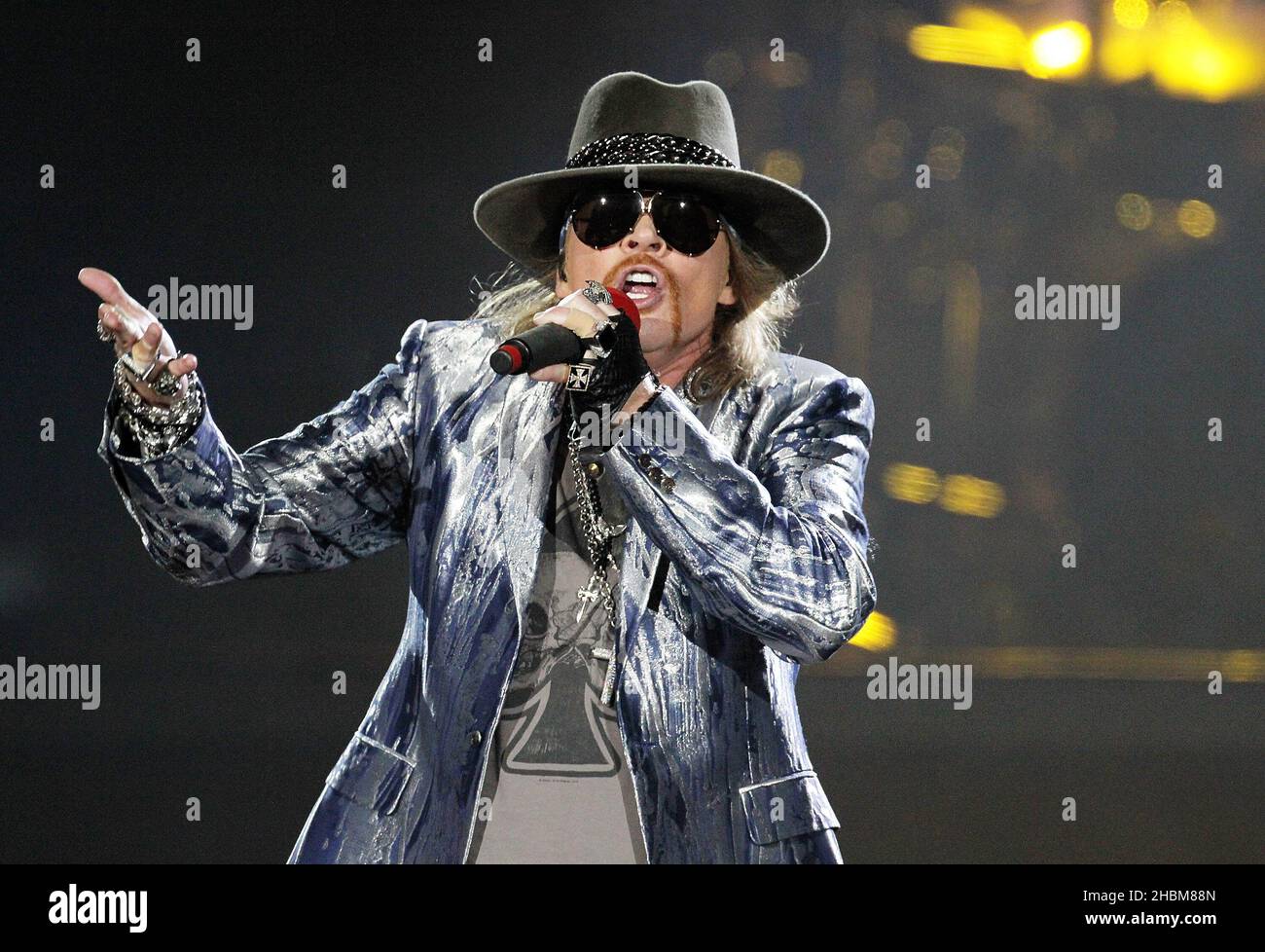 Axl Rose of Guns N' Roses performs live in concert at the O2 arena in ...