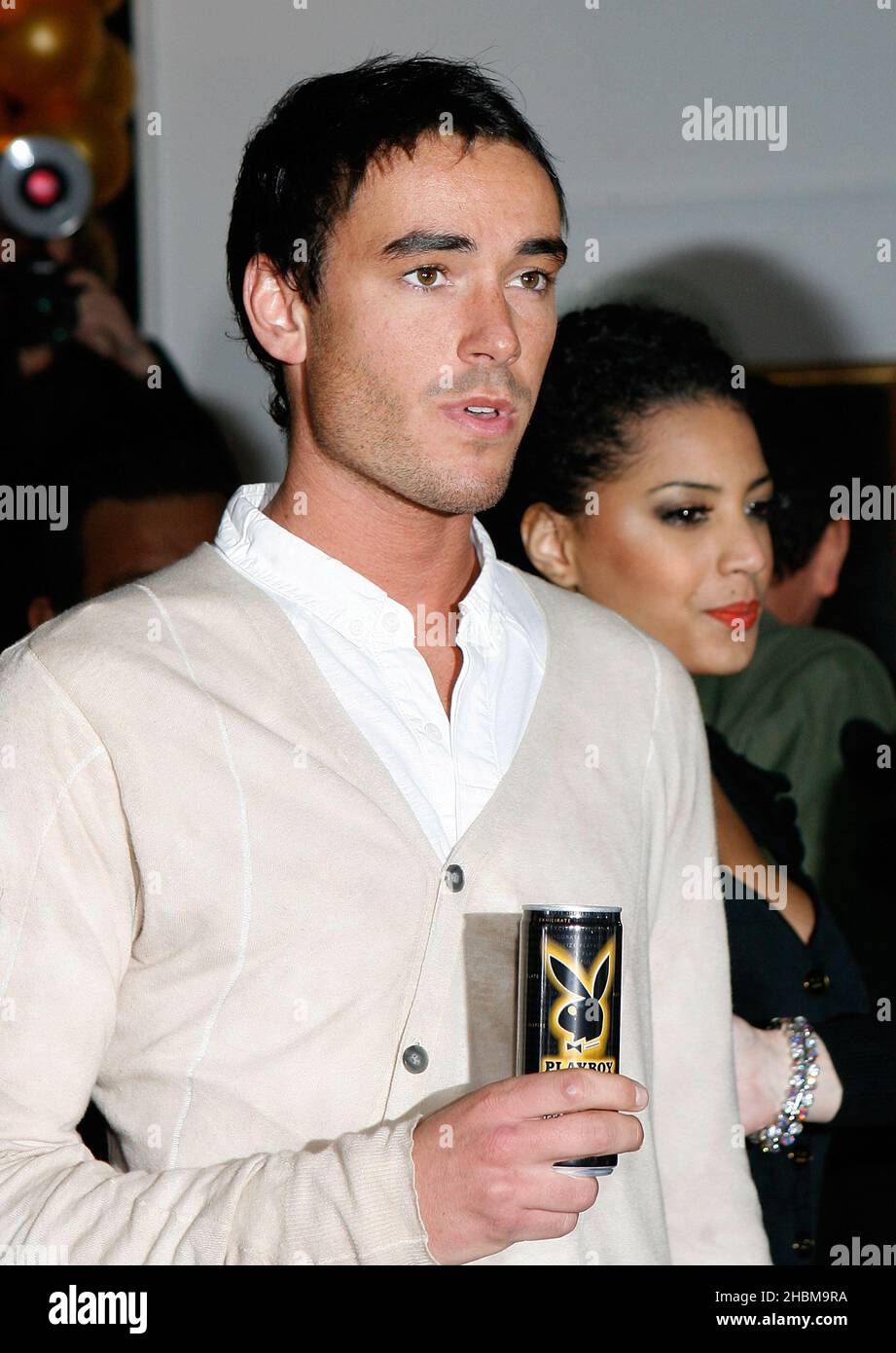 Jack Tweed arrives at the Playboy Energy Drink Launch at Funky Buddha in Mayfair, London. Stock Photo